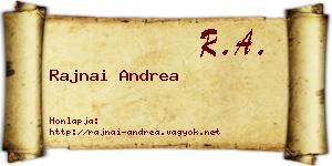 Rajnai Andrea névjegykártya